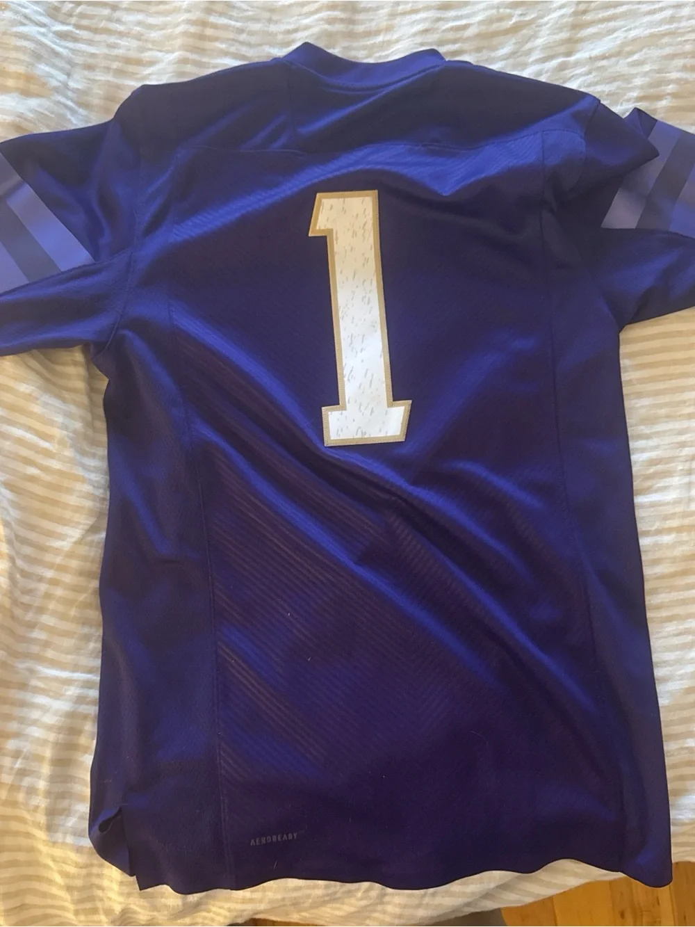 adidas Purple Washington Huskies #1 Football Jersey